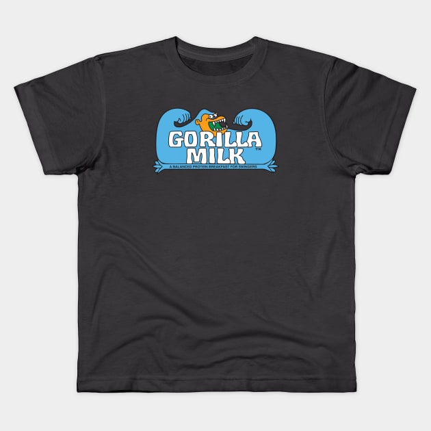 Gorilla Milk Kids T-Shirt by Chewbaccadoll